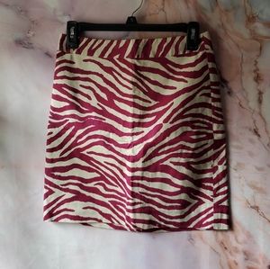 DKNY Pink Zebra Print Skirt